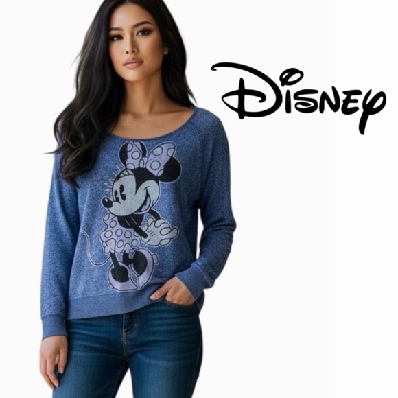 Disney Tops - DISNEY Minnie Mouse blue long sleeve top, size medium